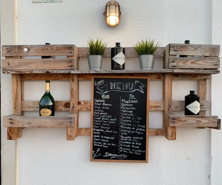 Een krijtbord-menu wordt bijgewerkt